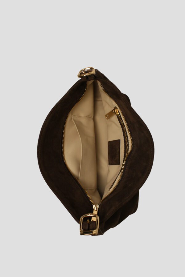 Borsa a spalla LUNA camoscio testamoro