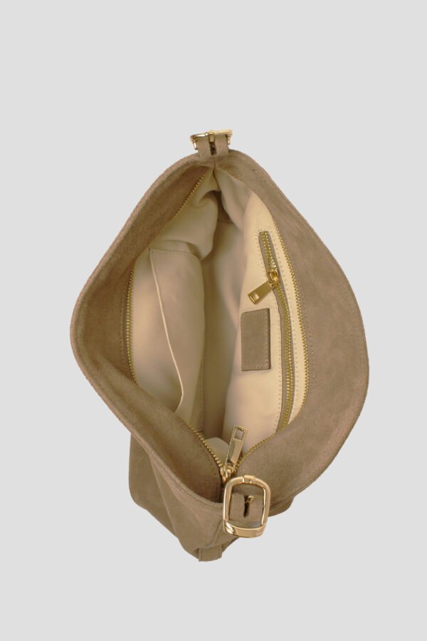 Borsa a spalla LUNA camoscio taupe