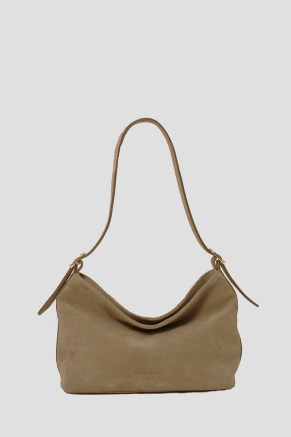 Borsa a spalla LUNA camoscio taupe