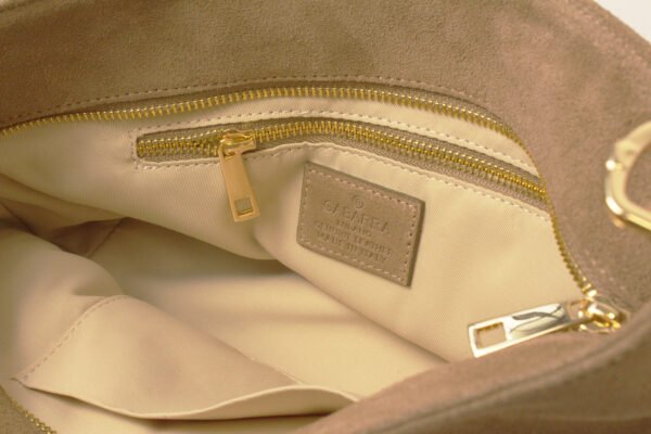 Borsa a spalla LUNA camoscio taupe